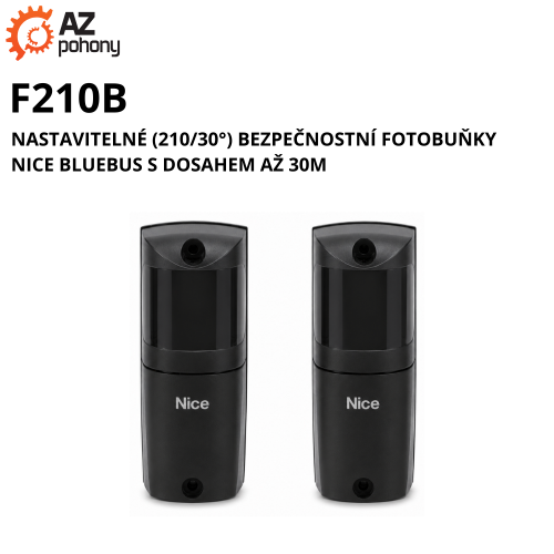 F210B - nastavitelné (210/30°) bezpečnostní fotobuňky NICE BlueBus s dosahem až 30m